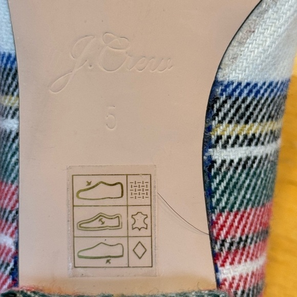 J Crew Pointed Bow Flats Snowy Tartan Plaid - Picture 8 of 9